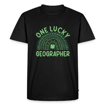 Costume de la Saint-Patrick géographe - T-shirt Premium bio Homme - noir - Devant - Nico (187cm)
