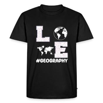 Love Geography - Men's Premium Organic T-Shirt - black - Front - Nico (187cm)