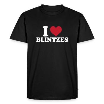 I love Blintzes - Men's Premium Organic T-Shirt - black - Front - Nico (187cm)