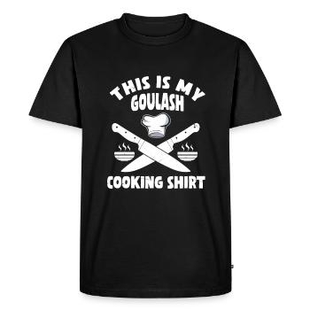 Chemise de chef goulasch - T-shirt Premium bio Homme - noir - Devant - Nico (187cm)