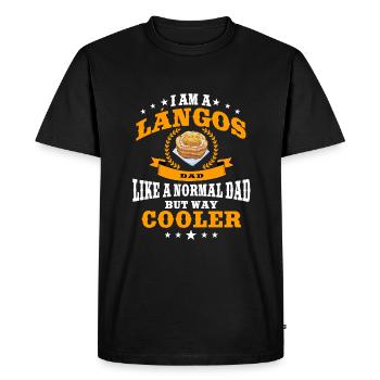 Langos Papa - Männer Premium Bio T-Shirt - Schwarz - Vorne - Nico (187cm)