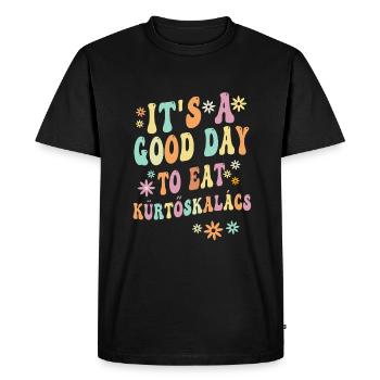 Le dicton de Kürtskalác - T-shirt Premium bio Homme - noir - Devant - Nico (187cm)