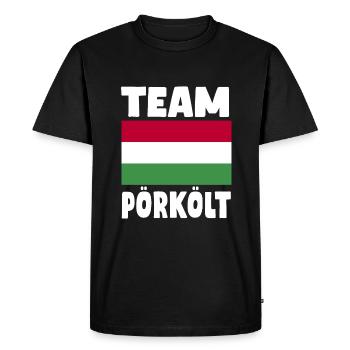 hungarianTeam Pörkölt - Men's Premium Organic T-Shirt - black - Front - Nico (187cm)