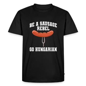 authentSaucisse hongroise rebelle - T-shirt Premium bio Homme - noir - Devant - Nico (187cm)