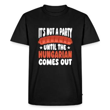 Hungarian Sausage Party Saying - Men's Premium Organic T-Shirt - black - Front - Nico (187cm)