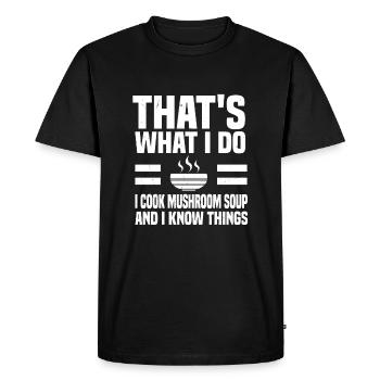Cuisson de la soupe aux champignons - T-shirt Premium bio Homme - noir - Devant - Nico (187cm)
