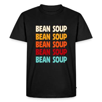 Police de soupe aux haricots - T-shirt Premium bio Homme - noir - Devant - Nico (187cm)