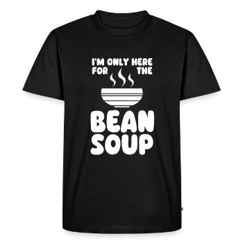Dicton pour les amateurs de soupe aux haricots - T-shirt Premium bio Homme - noir - Devant - Nico (187cm)