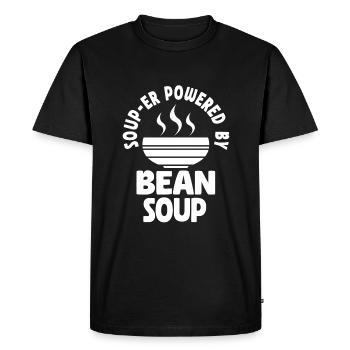 Jeu de mots sur la soupe aux haricots - T-shirt Premium bio Homme - noir - Devant - Nico (187cm)