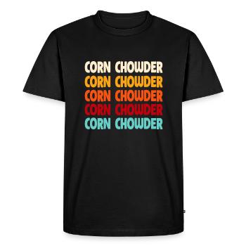 Soupe de maïs - T-shirt Premium bio Homme - noir - Devant - Nico (187cm)