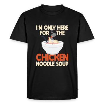 Drôle de dicton de soupe au poulet et aux nouilles - T-shirt Premium bio Homme - noir - Devant - Nico (187cm)