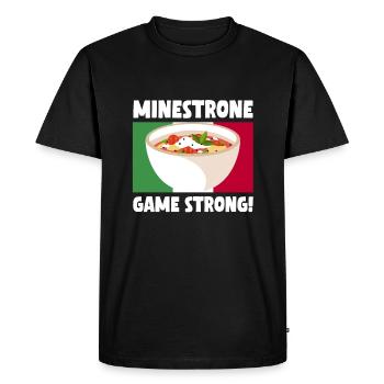 Jeu de minestrone Strong - T-shirt Premium bio Homme - noir - Devant - Nico (187cm)