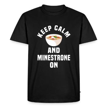 Staying Calm and Eating Minestrone - Men's Premium Organic T-Shirt - black - Front - Nico (187cm)