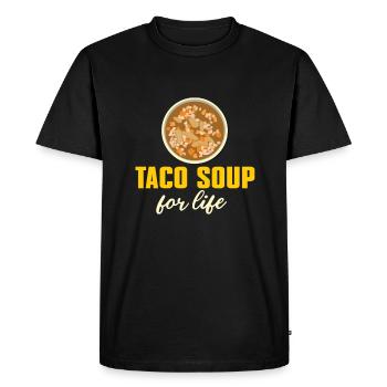 Taco Soup for Life - Men's Premium Organic T-Shirt - black - Front - Nico (187cm)