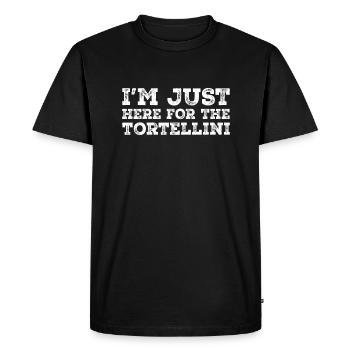 Tortellini - T-shirt With Italian Cuisine - Men's Premium Organic T-Shirt - black - Front - Nico (187cm)