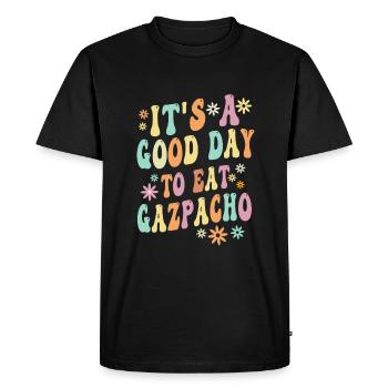 Drôle de dicton de gaspacho - T-shirt Premium bio Homme - noir - Devant - Nico (187cm)