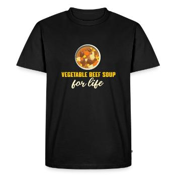 Soupe de légumes au bœuf Pour la vie - T-shirt Premium bio Homme - noir - Devant - Nico (187cm)