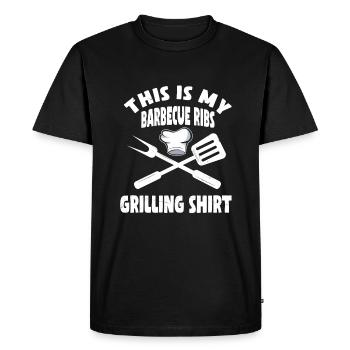 Barbecue Ribs Grill Chemise - T-shirt Premium bio Homme - noir - Devant - Nico (187cm)