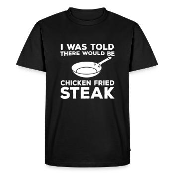 RezeFunny Saying for Fried Chicken Steak - Men's Premium Organic T-Shirt - black - Front - Nico (187cm)