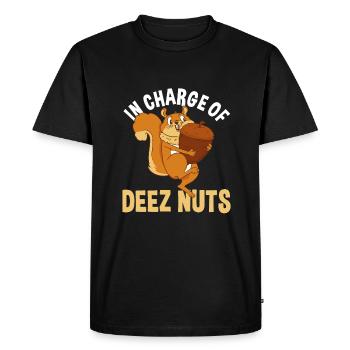 Idée cadeau écureuil drôle - T-shirt Premium bio Homme - noir - Devant - Nico (187cm)
