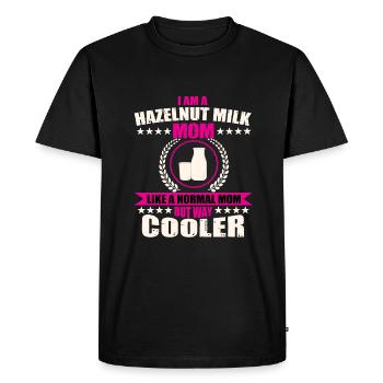 Hazelnut Milk Mom - Men's Premium Organic T-Shirt - black - Front - Nico (187cm)
