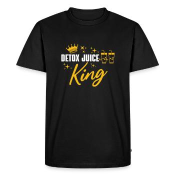 Detox Juice King - Men's Premium Organic T-Shirt - black - Front - Nico (187cm)