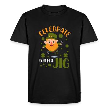 Celebrate with a dance - Men's Premium Organic T-Shirt - black - Front - Nico (187cm)