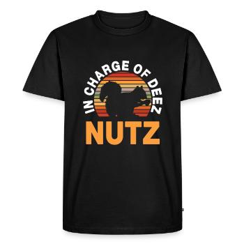 Écureuil - En charge des noix de Deez - T-shirt Premium bio Homme - noir - Devant - Nico (187cm)