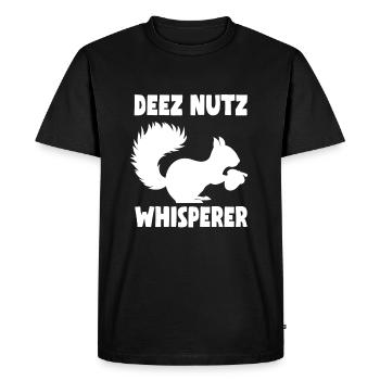Drôle d’écureuil amant T-shirt - T-shirt Premium bio Homme - noir - Devant - Nico (187cm)