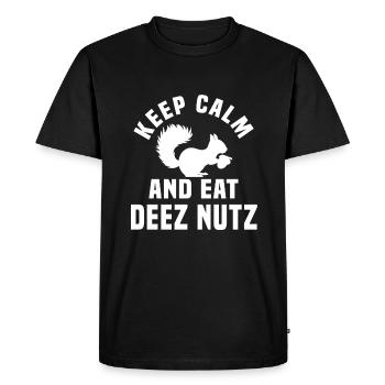 Restez calme et mangez des noix de Deez - T-shirt Premium bio Homme - noir - Devant - Nico (187cm)