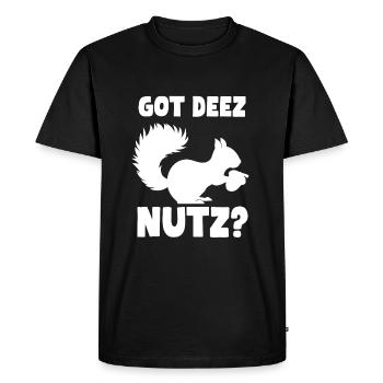 Drôle d’écureuil amant T-shirt - T-shirt Premium bio Homme - noir - Devant - Nico (187cm)