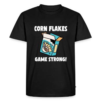 Corn Flakes jeu fort - T-shirt Premium bio Homme - noir - Devant - Nico (187cm)