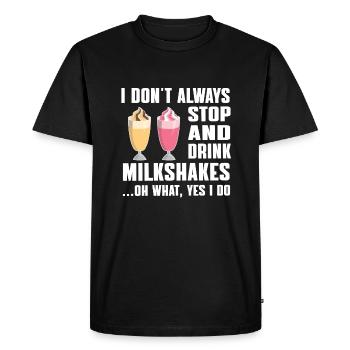Milkshake Gift Idea - Men's Premium Organic T-Shirt - black - Front - Nico (187cm)