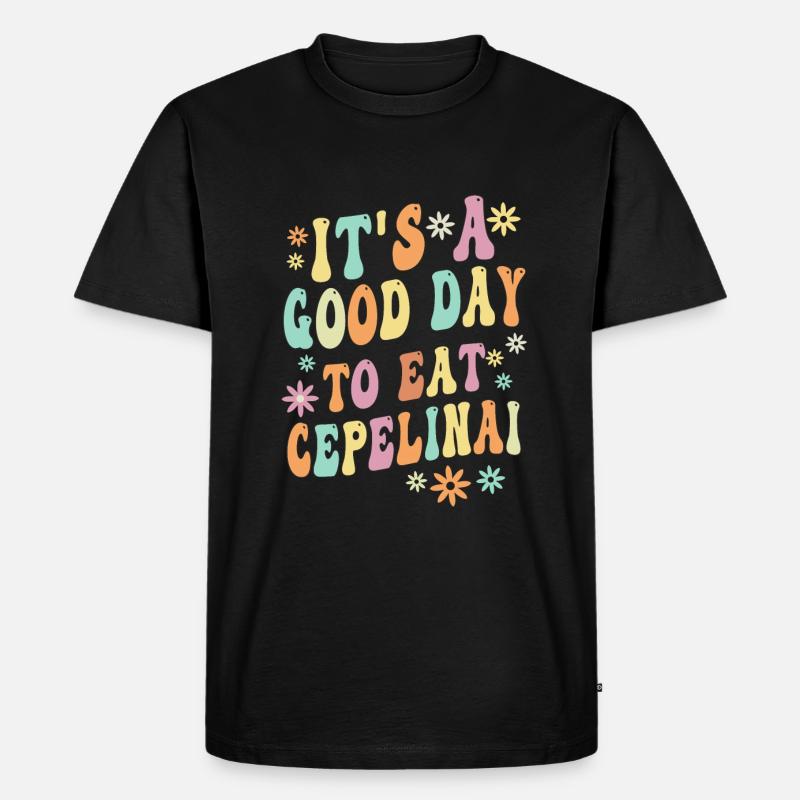 Cepelinai Sprichwort - Männer Premium Bio T-Shirt - Schwarz