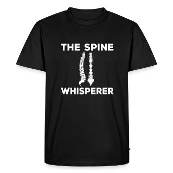 Le Chuchoteur de la colonne vertébrale - T-shirt Premium bio Homme - noir - Devant - Nico (187cm)