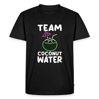 Team Coconut Water - Men's Premium Organic T-Shirt - black - Front - Nico (187cm)