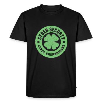 Cyber Security St. Patrick's Day - Men's Premium Organic T-Shirt - black - Front - Nico (187cm)