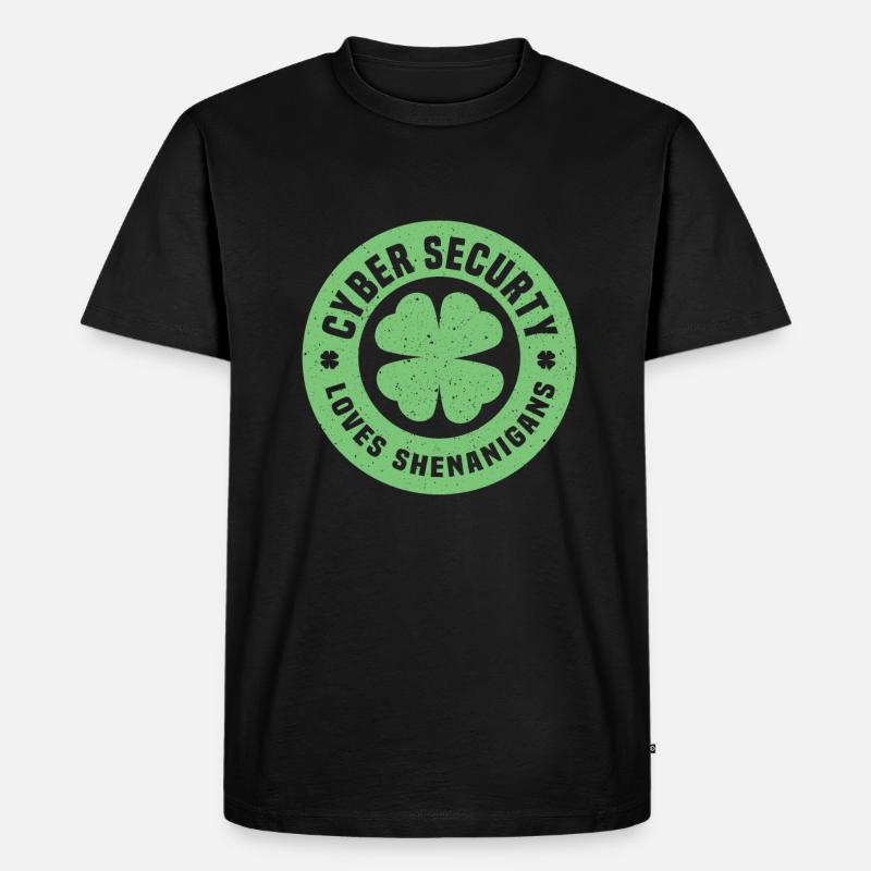 Cyber Security St. Patrick's Day - Männer Premium Bio T-Shirt - Schwarz