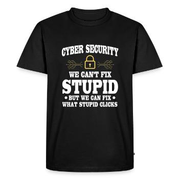 CybersiFunny Cyber Security Saying - Men's Premium Organic T-Shirt - black - Front - Nico (187cm)