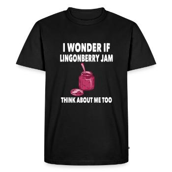 Swedish cranberry jam shirt - Men's Premium Organic T-Shirt - black - Front - Nico (187cm)