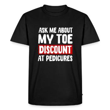 Self Toe Amputation Humor - Men's Premium Organic T-Shirt - black - Front - Nico (187cm)