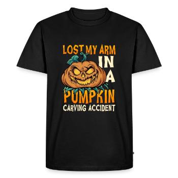 Amputé d’un bras Halloween - T-shirt Premium bio Homme - noir - Devant - Nico (187cm)