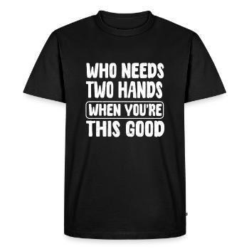 GSprune « amputé de la main » - T-shirt Premium bio Homme - noir - Devant - Nico (187cm)