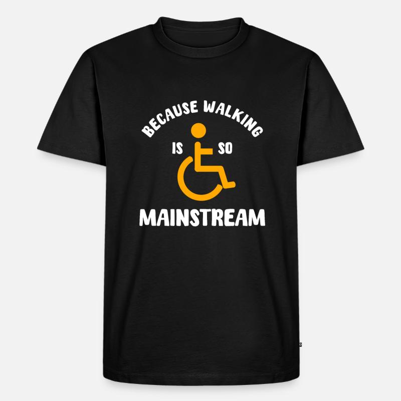 Rollstuhlfahrer Humor - Männer Premium Bio T-Shirt - Schwarz