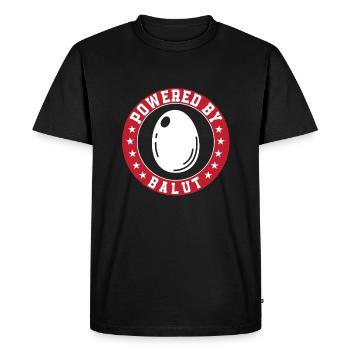 Powered by Balut - Men's Premium Organic T-Shirt - black - Front - Nico (187cm)