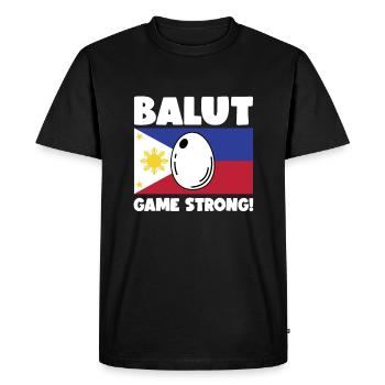 Balut Game Strong - Men's Premium Organic T-Shirt - black - Front - Nico (187cm)