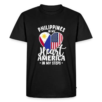 Cadeau philippino-américain - T-shirt Premium bio Homme - noir - Devant - Nico (187cm)