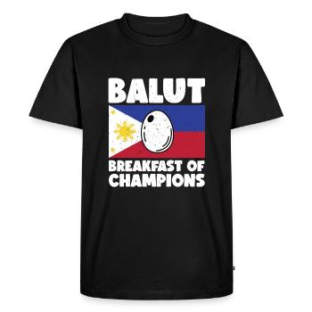 Balut-ei, délicatesse philippine, œuf de canard, - T-shirt Premium bio Homme - noir - Devant - Nico (187cm)