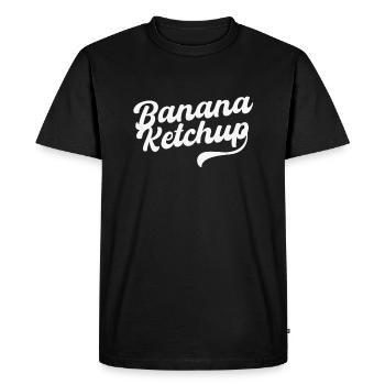 Banana Ketchup Design - Men's Premium Organic T-Shirt - black - Front - Nico (187cm)
