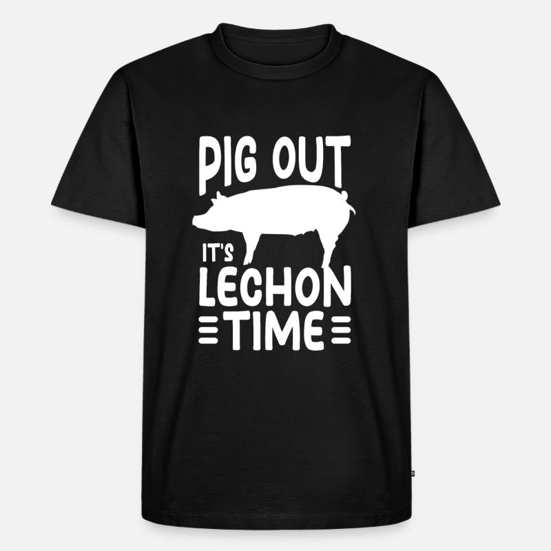 Lechon - Männer Premium Bio T-Shirt - Schwarz